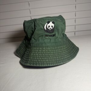 WWF Bucket Hat Cap World Wildlife Fund Green Embroidered Panda Logo Adult Y2k